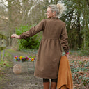 Robe Allegra - Tissage mixte gaze & sergé de coton moka