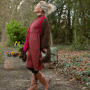 Robe Allegra - Satin de coton Gourmandise moka & rose