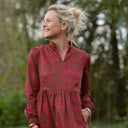 Robe Allegra - Satin de coton Gourmandise moka & rose