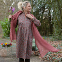 Robe Allegra - Satin de coton fleuri moka