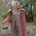 Robe Allegra - Satin de coton fleuri moka