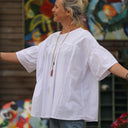 Blouse Léopoldine -  seersucker blanc cassé