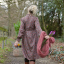 Robe Allegra - Satin de coton fleuri moka