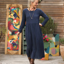 Robe Anaëlle - Double gaze de coton marine