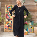 Robe Anaëlle - Velours milleraies marine