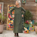 Robe Anaëlle - Velours milleraies kaki