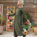 Robe Anaëlle - Velours milleraies kaki