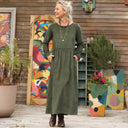 Robe Anaëlle - Velours milleraies kaki