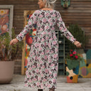 Robe Anaëlle - Velours milleraies fleuri Rosea