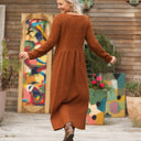 Robe Anaëlle - Double gaze de coton Camel