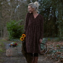 Robe Edonie coupe midi - Velours milleraies Léo choco