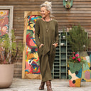 Robe Anaëlle - Double gaze de coton kaki