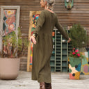 Robe Anaëlle - Double gaze de coton kaki