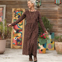 Robe Anaëlle - Velours milleraies Léo choco