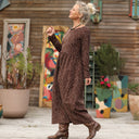 Robe Anaëlle - Velours milleraies Léo choco