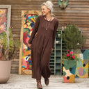 Robe Anaëlle - Double gaze de coton chocolat