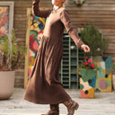 Robe Anaëlle - Double gaze de coton chocolat