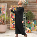 Robe Anaëlle - Velours milleraies marine