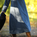 Robe Armande – velours côtelé bleu officier