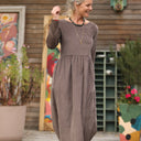 Robe Anaëlle - Velours milleraies moka