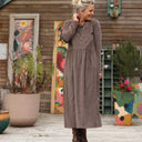 Robe Anaëlle - Velours milleraies moka