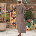 Robe Anaëlle - Velours milleraies moka