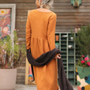 Robe Anaëlle - double gaze de coton caramel