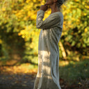 Robe Armande – Velours milleraies ivoire fleuri