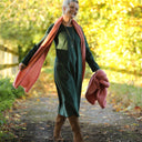 Robe Armande – velours milleraies vert anglais