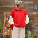 Pull capuche Calypso - Rouge orangé