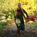 Robe Armande – velours milleraies vert anglais