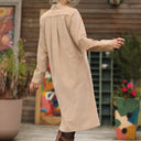 Robe Yuna - velours côtelé sable