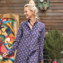 Robe Yuna - Velours milleraies Éclats de myosotis