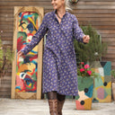 Robe Yuna - Velours milleraies Éclats de myosotis