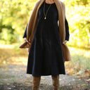 Robe Armande – velours côtelé bleu marine