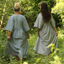 Robe Kalaya - seersucker de coton rayé bleu