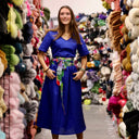 Robe Juliette - Lin bleu majorelle