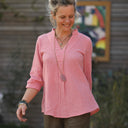 Blouse Isabeau - double gaze de coton chiné fraise