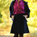 Jupe Maya - velours côtelé marine