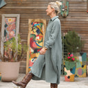 Robe Pensée - Double gaze de coton vert cactus