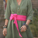 Ceinture Anita - double gaze de coton fushia