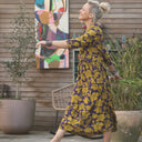 Robe Manon - viscose fleuri prune/ocre