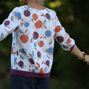 Blouse Constance — Coton fruité & bandes lin lilas