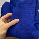 Coupon double gaze bleu majorelle 140x280 (A12) vue détail | Quintessence
