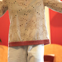 Blouse Constance — Coton brodé ficelle & bandes brodé terracotta