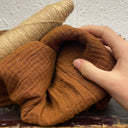 Coupon - double gaze de coton écureuil 90x140 (B78)