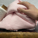 Coupon double gaze de coton rose poudré 140x190 (D45) | Fabriqué en France | Quintessence