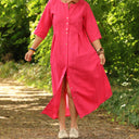 Robe Diane - Lin rose fuchsia