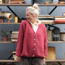 Gilet col V Hermine — mohair grenade chiné