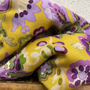 Coupon viscose imprimé jaune/violine 4 coupons de 70x100 (F77) | Fabriqué en France | Quintessence